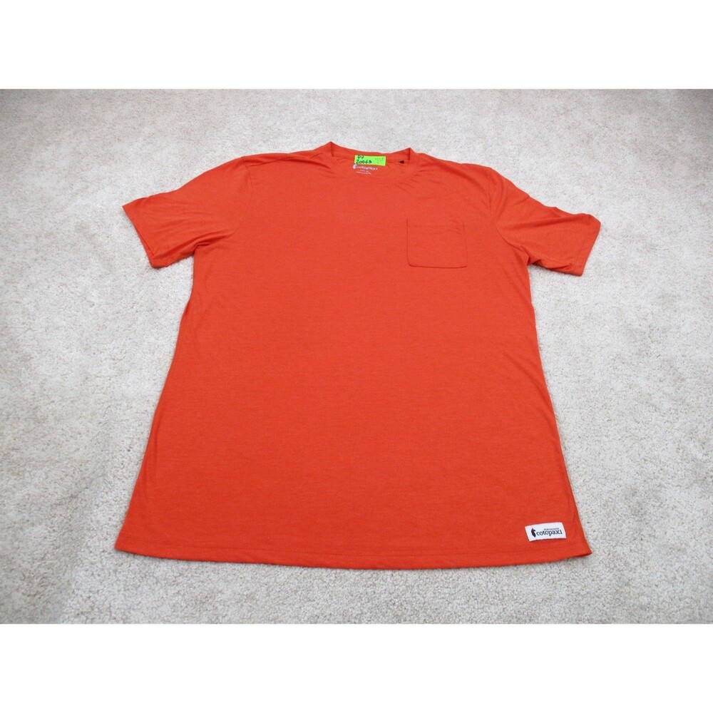 Cotopaxi Shirt Mens 2XL XXL Orange Short Sleeve Paseo Travel Pocket Crew Neck
